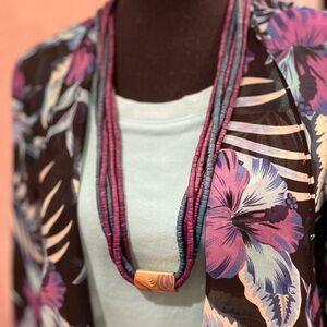 N207 Multicolor Beaded Necklace 925 closure